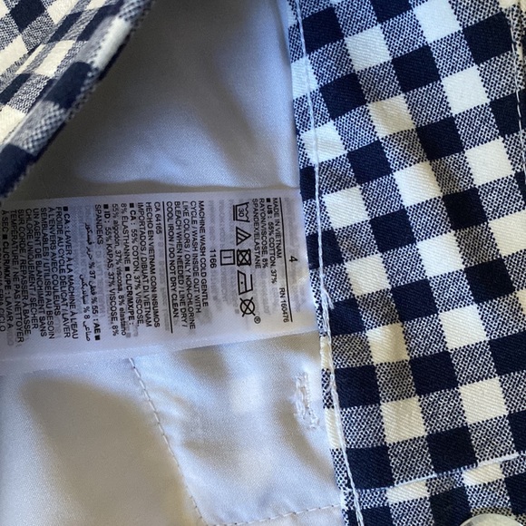 Blue Gingham High Rise Pixie Pant - Picture 4 of 4